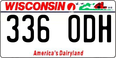 WI license plate 336ODH