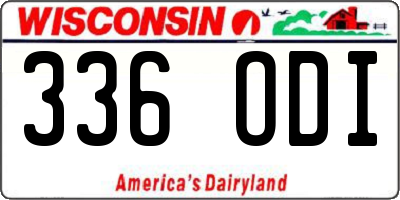 WI license plate 336ODI