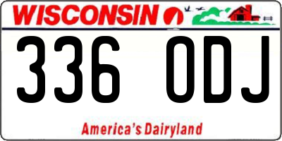 WI license plate 336ODJ