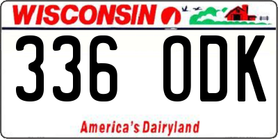 WI license plate 336ODK