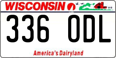 WI license plate 336ODL