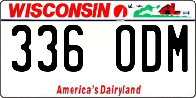 WI license plate 336ODM