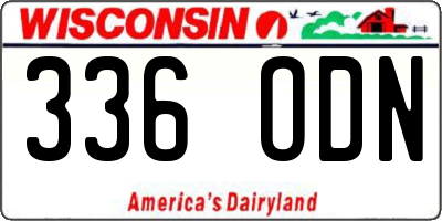 WI license plate 336ODN