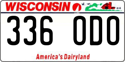 WI license plate 336ODO