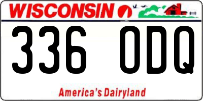 WI license plate 336ODQ