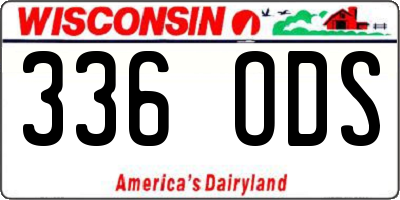 WI license plate 336ODS