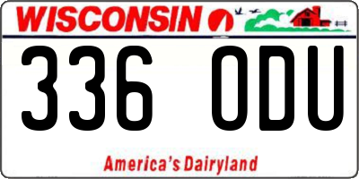 WI license plate 336ODU
