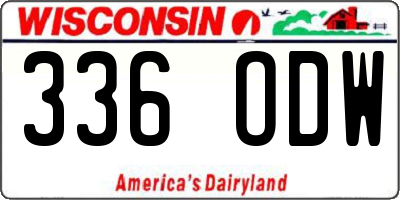 WI license plate 336ODW