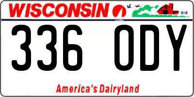 WI license plate 336ODY