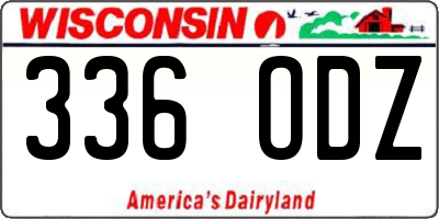 WI license plate 336ODZ