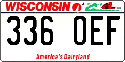 WI license plate 336OEF