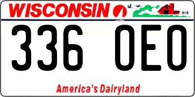 WI license plate 336OEO