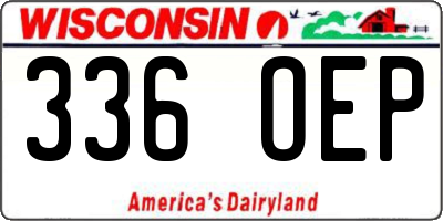 WI license plate 336OEP