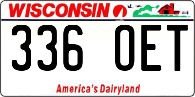 WI license plate 336OET
