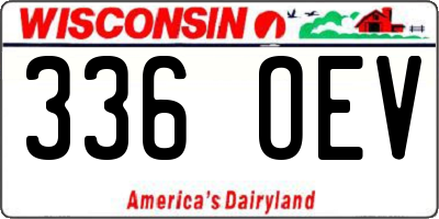 WI license plate 336OEV