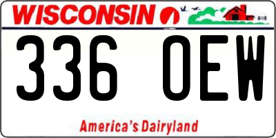 WI license plate 336OEW