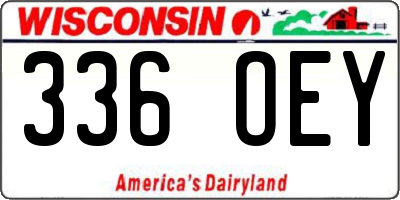 WI license plate 336OEY