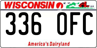WI license plate 336OFC