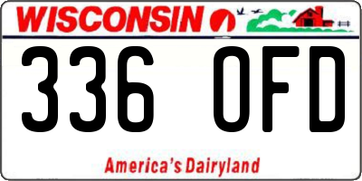WI license plate 336OFD