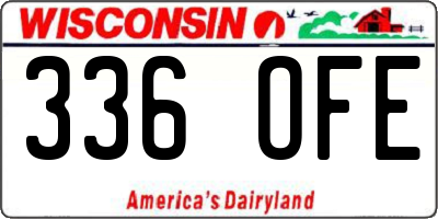 WI license plate 336OFE