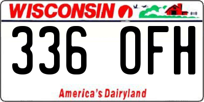 WI license plate 336OFH