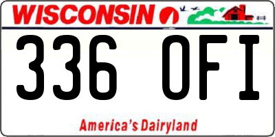 WI license plate 336OFI