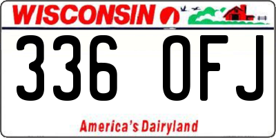 WI license plate 336OFJ