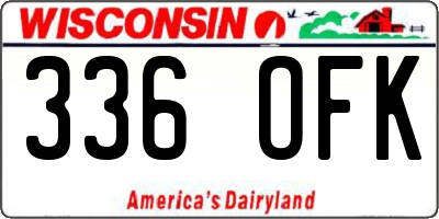 WI license plate 336OFK