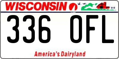 WI license plate 336OFL