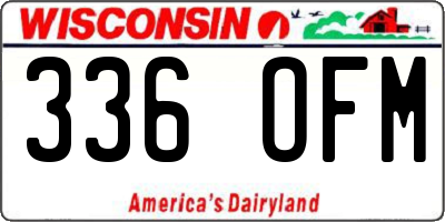 WI license plate 336OFM