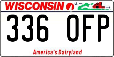 WI license plate 336OFP
