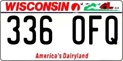 WI license plate 336OFQ
