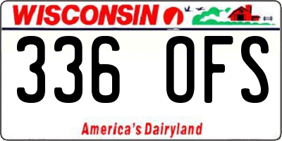 WI license plate 336OFS