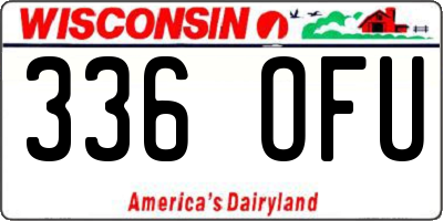 WI license plate 336OFU
