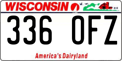 WI license plate 336OFZ