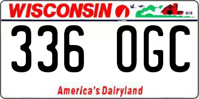WI license plate 336OGC