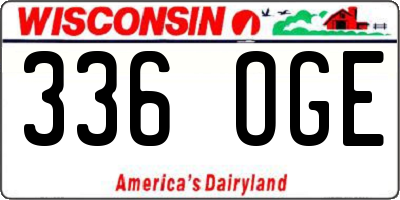 WI license plate 336OGE