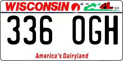 WI license plate 336OGH