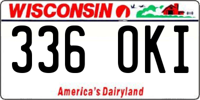 WI license plate 336OKI