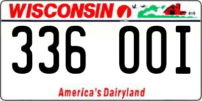 WI license plate 336OOI
