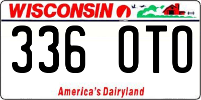 WI license plate 336OTO