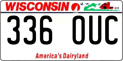 WI license plate 336OUC