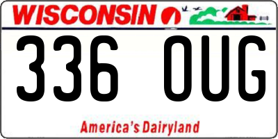 WI license plate 336OUG