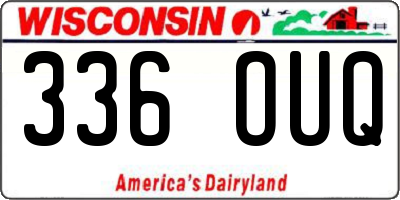 WI license plate 336OUQ