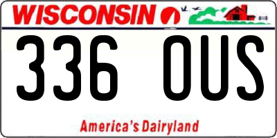 WI license plate 336OUS