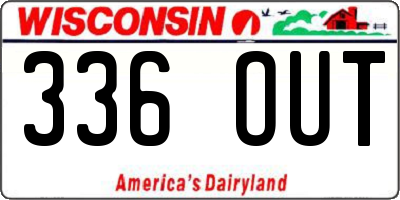 WI license plate 336OUT