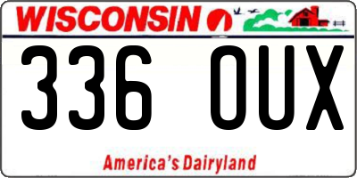 WI license plate 336OUX