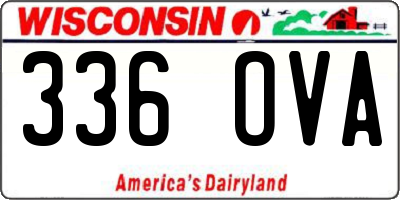 WI license plate 336OVA