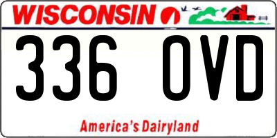 WI license plate 336OVD