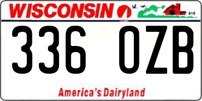 WI license plate 336OZB